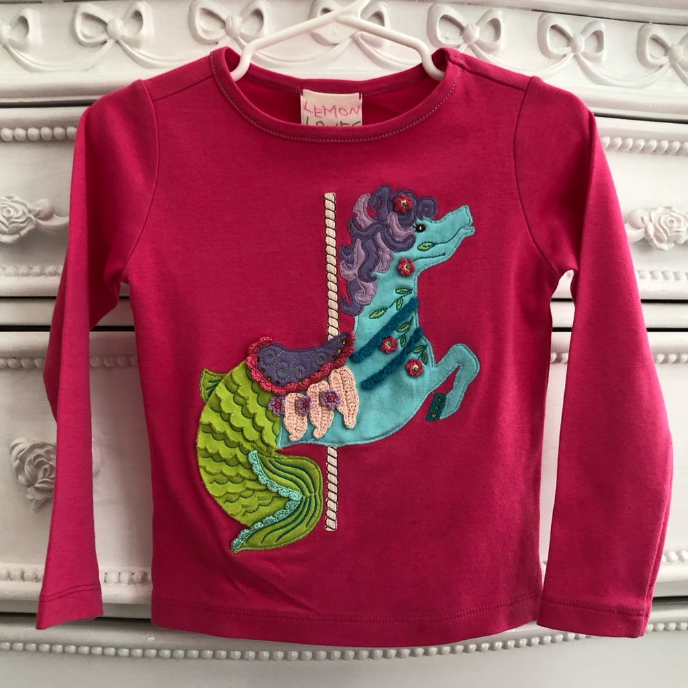 Size 3 Lemon Loves Lime Pink seahorse top
